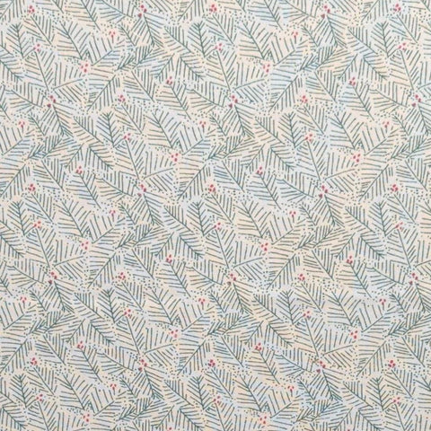 Virginia Robertson for Fabri-Quilt 1992 - Cream Fabric / Green Bough and Dot Print / Red Berry