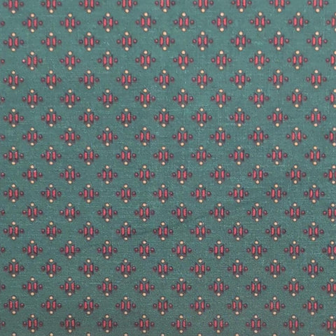 Jinny Beyer for Mr RJR Fashion Fabrics - Dark Green Fabric / Red, Gold Print
