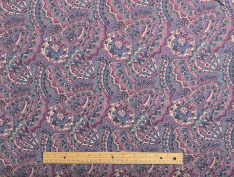 Windsor Collection Hoffman California Fabrics - Purple, Pink, Green, White Packed Mosaic Fan Print