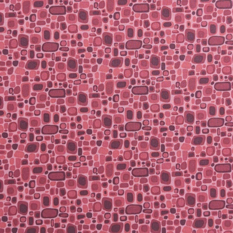 Lancaster 0340-21 by Yuko Hasegawa 2010 RJR Fabrics - Pink Fabric / Red, Burgundy Cobblestone Print