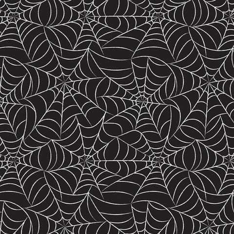 Frank and Friends by My Mind's Eye for Riley Blake Designs 2026 GC17474-BLACK Webs - Glows in the Dark