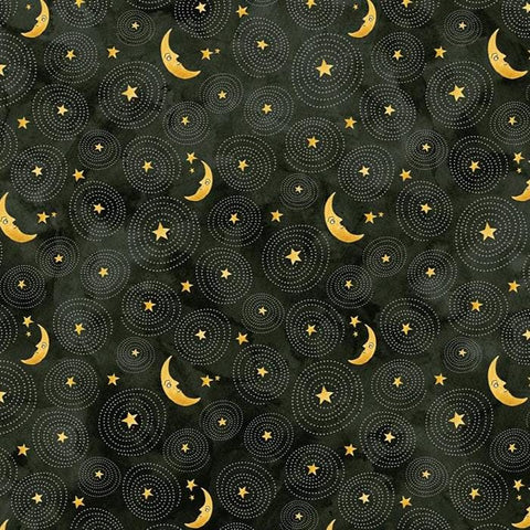 Ghoul Friends C16054 2024 Teresa Kogut Riley Blake Designs - Stars and Moon Black