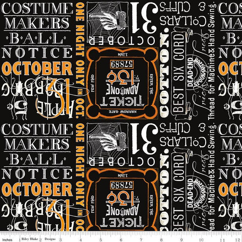Costume Maker's Act II 2024 C16012 J Wecker Frisch Riley Blake Designs - Ticket Text Black