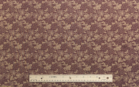 Buttermilk Prints RJR Fashion Fabrics - Dark Red Fabric / Tan Flower and Dot Print