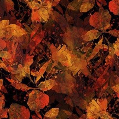 Reflections of Autumn II 22RA-1 Shadow Leaves by Jason Yenter for In the Beginning Fabrics