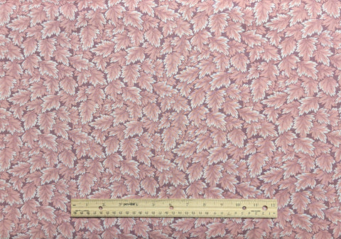 Jinny Beyer for Mr RJR Fashion Fabrics - Mauve Fabric / Packed Pink, White Leaf Print