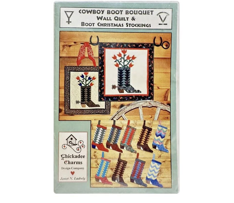 Cowboy Boot Bouquet Wall Quilt & Boot Christmas Stocking - Chickadee Charms Design Co