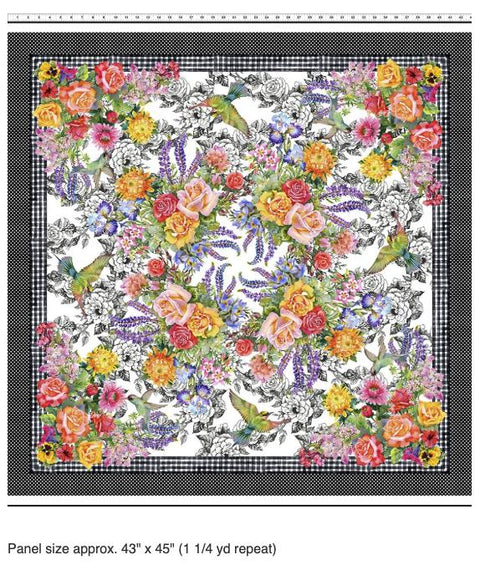 Decoupage 1DC-1 Tablecloth by Jason Yenter for In the Beginning Fabrics - Multi Panel ~ 43"x45"