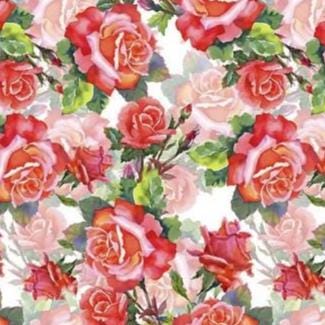 Decoupage 7DC-1 Roses - Red by Jason Yenter for In the Beginning Fabrics
