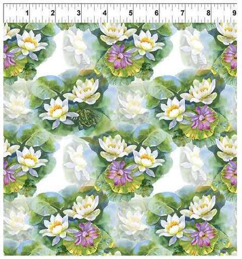 Decoupage 10DC-1 Lily Pads - Green by Jason Yenter for In the Beginning Fabrics