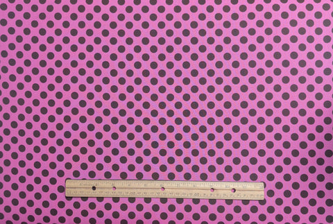CX1492-ORCH-D Ta Dot Michael Miller Fabrics - Bright Orchid Colored Fabric / Brown Dot Print