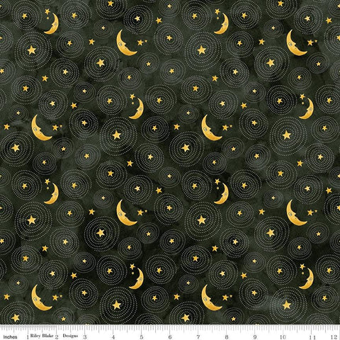 Ghoul Friends C16054 2024 Teresa Kogut Riley Blake Designs - Stars and Moon Black