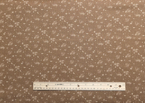 Buttermilk Prints RJR Fashion Fabrics - Antique Gold Fabric / Cream Flower and Dot Print