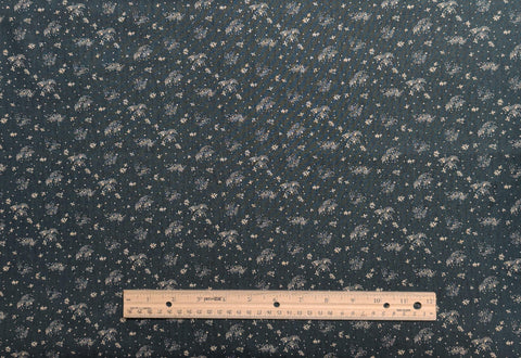 Buttermilk Prints RJR Fashion Fabrics - Evergreen Fabric / Cream Flower and Dot Print