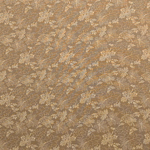 Buttermilk Prints RJR Fashion Fabrics - Antique Gold Fabric / Tan Flower and Dot Print