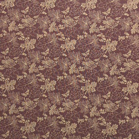 Buttermilk Prints RJR Fashion Fabrics - Dark Red Fabric / Tan Flower and Dot Print