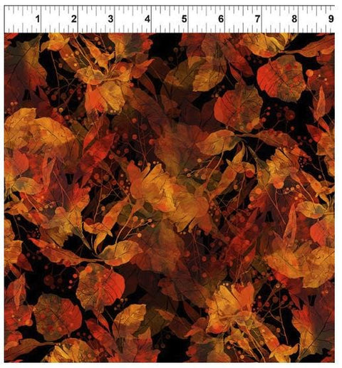 Reflections of Autumn II 22RA-1 Shadow Leaves by Jason Yenter for In the Beginning Fabrics