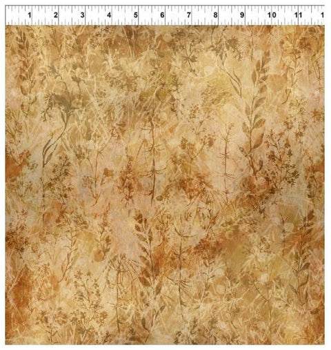Reflections of Autumn II 33RA-2 Twigs - Gold by Jason Yenter for In the Beginning Fabrics
