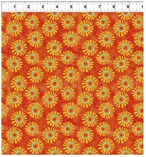 ABC's of Color Suns - Orange 8JHW-1 by Jason Yenter for In the Beginning Fabrics