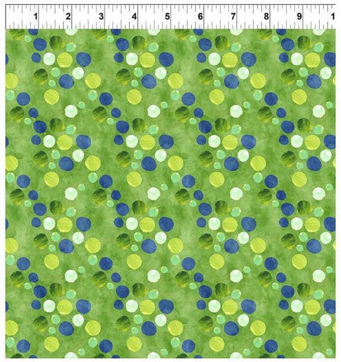 ABC's of Color Dots - Green 10JHW-1 by Jason Yenter for In the Beginning Fabrics