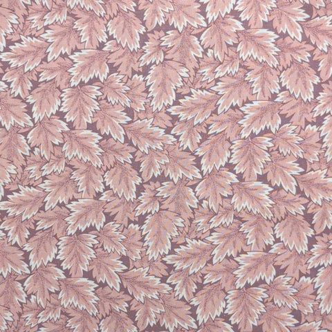 Jinny Beyer for Mr RJR Fashion Fabrics - Mauve Fabric / Packed Pink, White Leaf Print