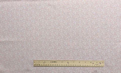 Basic Realities 1999 by Jinny Beyer for RJR Fashion Fabrics - Light Mauve Fabric / Pink, White Packed Flower Print