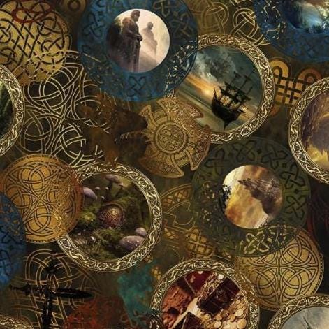 Legendary Journeys 4LJ-1 Emblems - Multi by Jason Yenter for In the Beginning Fabrics