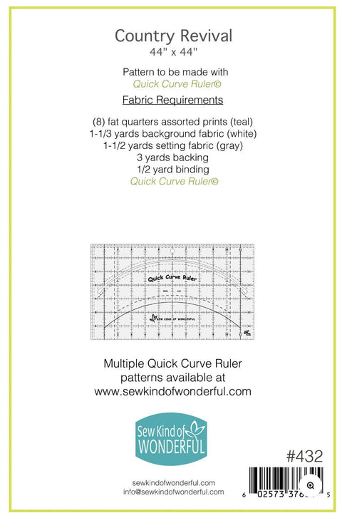 Country Revival QCR Pattern #432 from Sew Kind of Wonderful - Finished Size 44"x44"