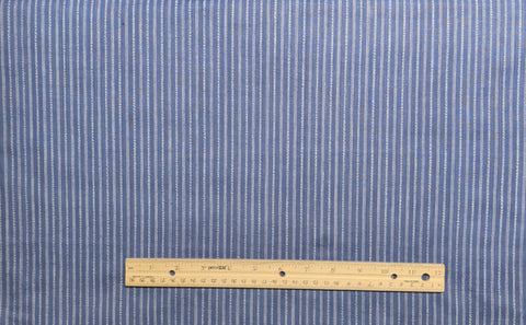 Navy Fabric / White Vertical Dotted and Braided Stripe Print - Selvage to Selvage Print