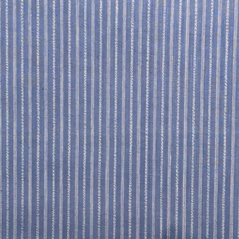 Navy Fabric / White Vertical Dotted and Braided Stripe Print - Selvage to Selvage Print