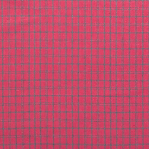 Red Fabric / Green Plaid Print - Selvage to Selvage Print