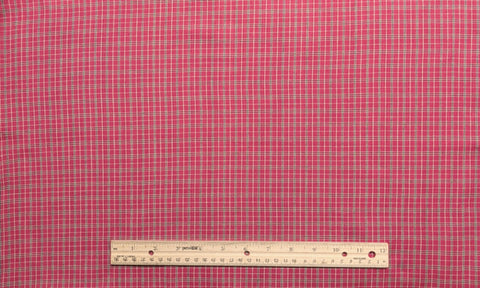 Red Fabric / Black and White Plaid Print - Selvage to Selvage Print