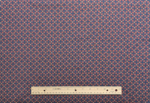North Pole by Thimbleberries RJR Fashion Fabrics - Navy Fabric, White Dot Background / Dark Red, Gold Star and Square Print