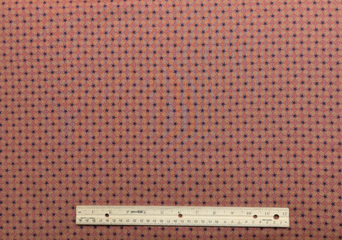 North Pole by Thimbleberries RJR Fashion Fabrics - Antique Gold Fabric, White Dot Background / Blue Star and Square Print