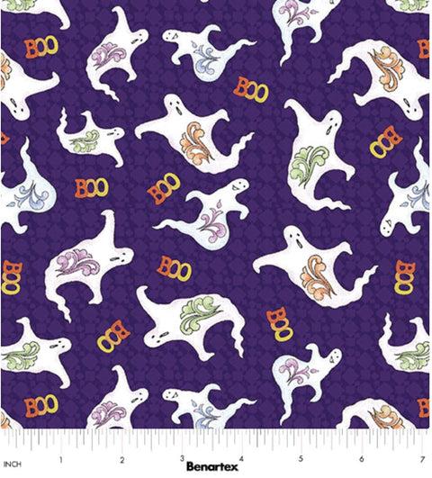 All Hallow's Eve by Jim Shore for Benartex - Ghostly Fun Purple 16526-66