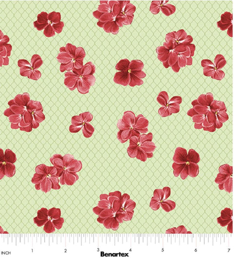 Betty's Geraniums by Jackie Robinson for Benartex - Petals Leaf 16097-04