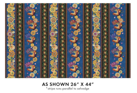 Something to Crow About by David Galchutt for Benartex - Sunshine Farm Stripe Multi 16079-99