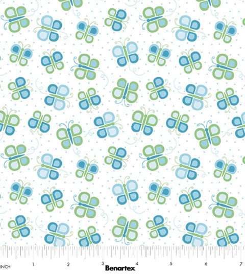 Daisy Up by Jessica Flick for Benartex - Butterfly Swirl Turquoise 13347-83