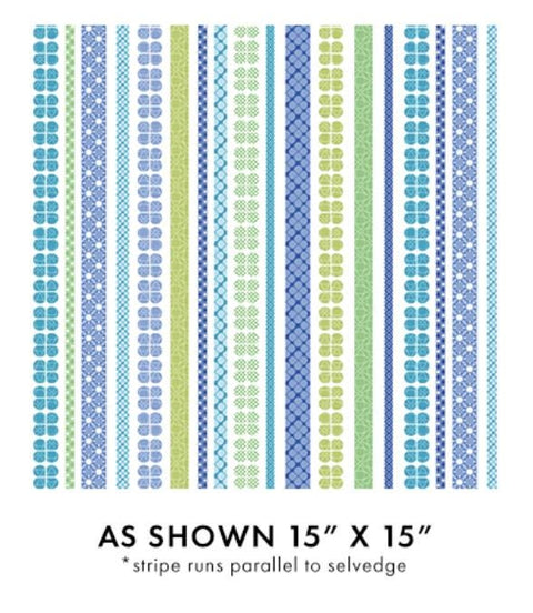 Daisy Up by Jessica Flick for Benartex - Stripe Turquoise Multi 13344-81