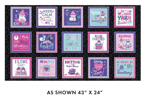 Love Ewe More Collection from Kanvas Studio for Benartex - Love Ewe Boxes Black 14383-12B ~ 24"x43"