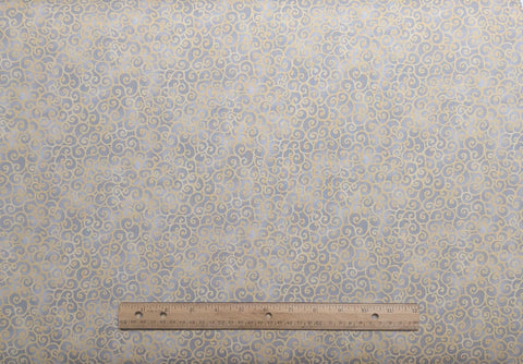 Melrose by Anna Fishkin and Monike Zhu for Red Rooster Fabrics 22138 - Gray Tonal Fabric / Cream Packed Scroll Print