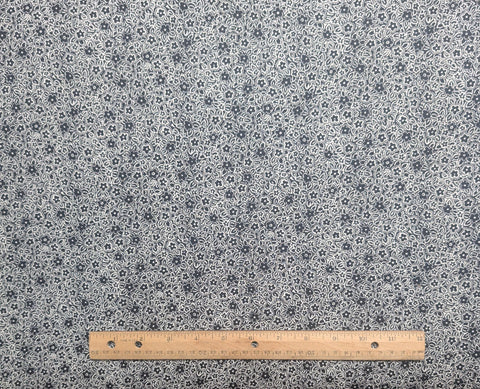 Silhouette by Northcott - Black, White Packed Flower Print Fabric
