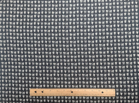Five Fold Happiness LH04028 Lakehouse Dry Goods - Black Fabric / White Oriental Calligraphy Print