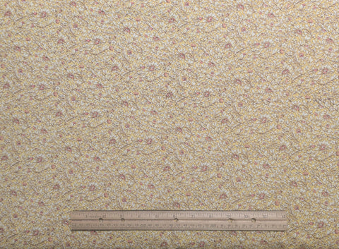 Jinny Beyer for RJR Fashion Fabrics - Yellow Fabric / White, Pink Packed Vine and Flower Print