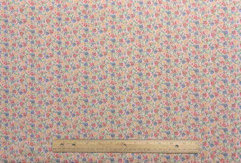 VIP Cranston Print Works - Pale Dusty Pink Fabric / Pink, Blue, White Packed Flower Print