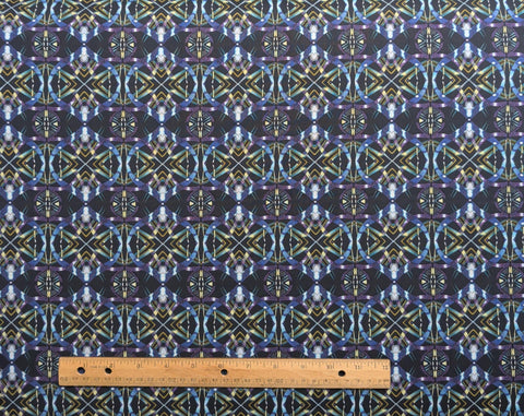 Metropolis 2945 Benartex - Black Fabric / Purple, Blue, Green, White Medallion Print