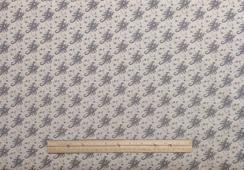 10-Year Anniversary Collection Jinny Beyer for RJR Fashion Fabrics - Beige Fabric / Lavender, Green, Tan Paisley, Scroll Print