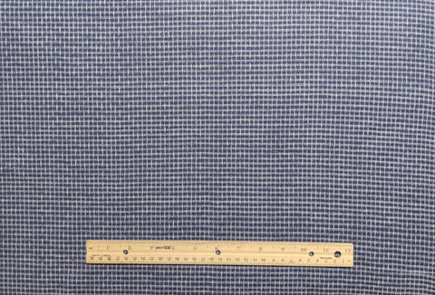 Navy Fabric / White Plaid Print - Selvage to Selvage Print
