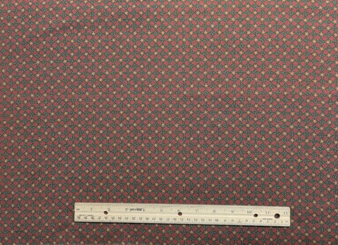 North Pole by Thimbleberries RJR Fashion Fabrics - Green Fabric, White Dot Background / Red, Gold Star and Square Print