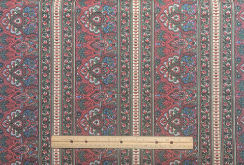 4 Seasons for Quilts by Jinny Beyer for RJR Fashion Fabrics - Red, Green, Black Paisley and Flower Border Stripe Fabric